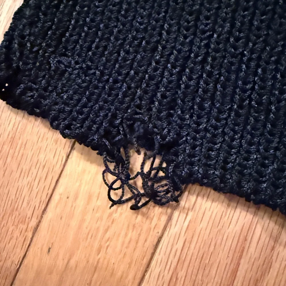 Cache Ipen Knit Lightweight Black Sweater with Gold Embellishments - Picture 8 of 8